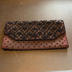 Vintage Walborg Richere Hong Kong Bag Black Beaded Evening Clutch Purse